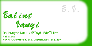 balint vanyi business card